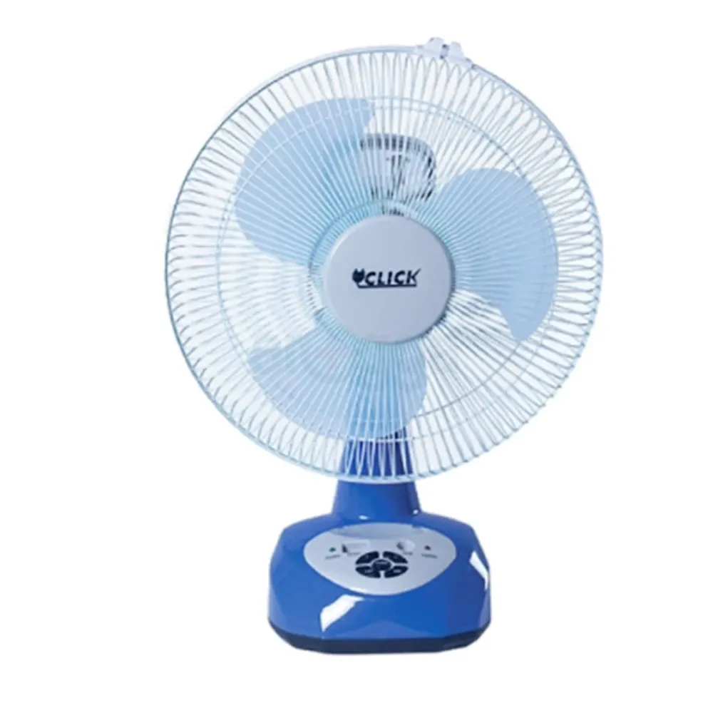 Click 12 Inch Rechargeable Table Fan Blue with USB Charger (Model ...