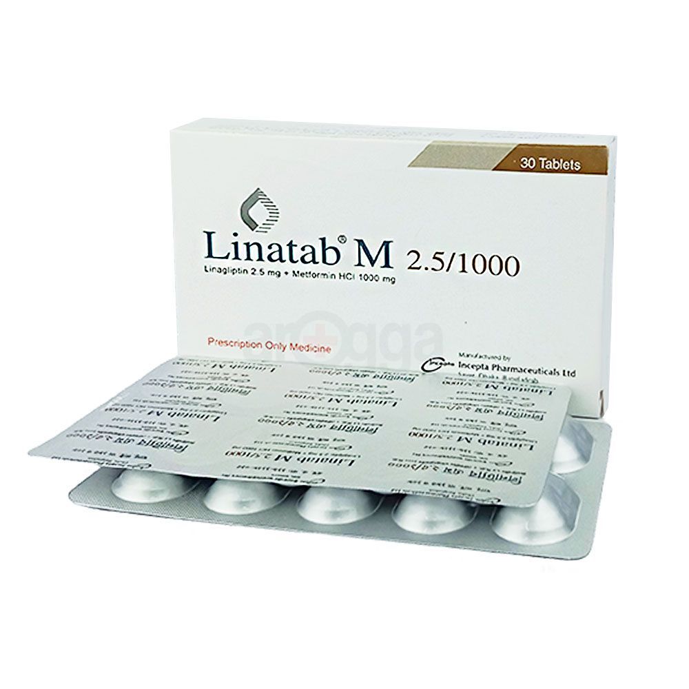 Linatab M 2.5/1000 2.5mg+1000mg Tablet