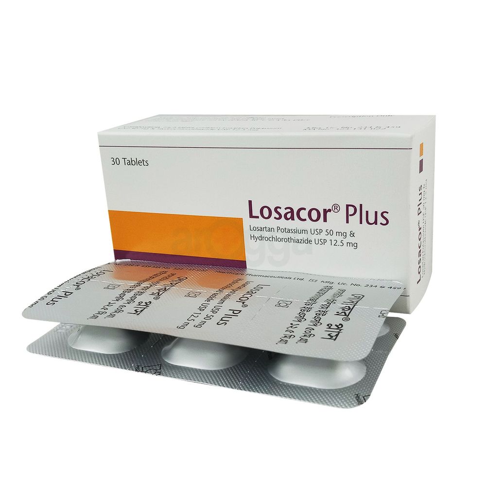 Losacor Plus 50 12.5mg+50mg Tablet