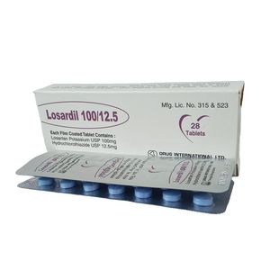 Losardil 100/12.5 12.5mg+100mg Tablet