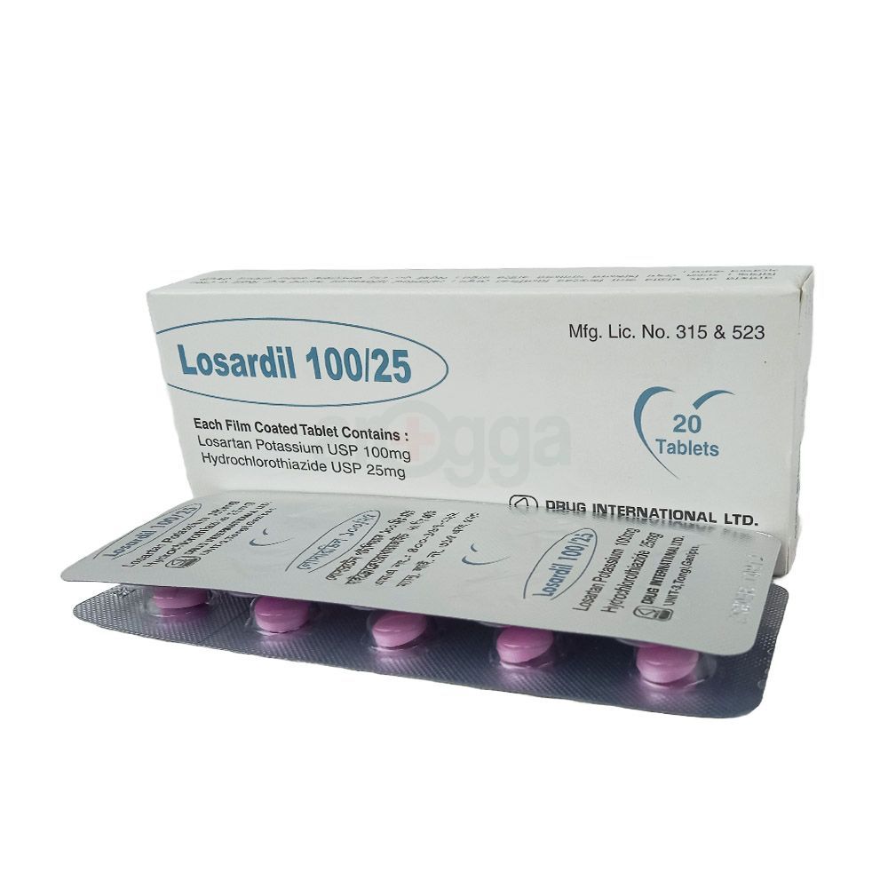 Losardil 100/25mg+100mg Tablet