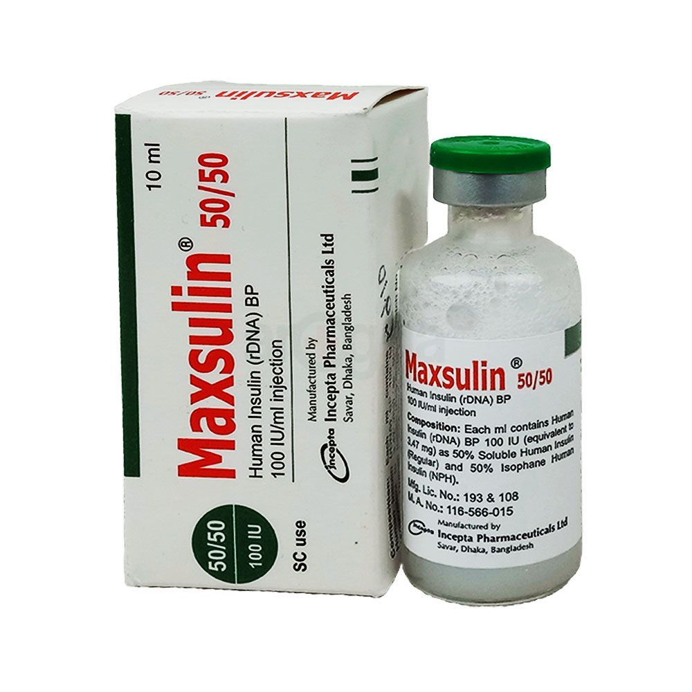 Maxsulin 50/50 Vial 100IU/ml Injection