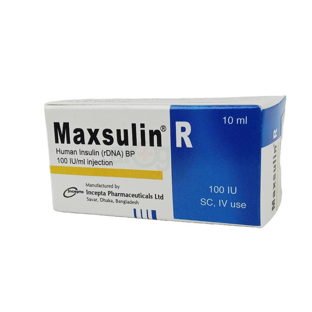 Maxsulin R 100IU Vial 100IU/ml Injection