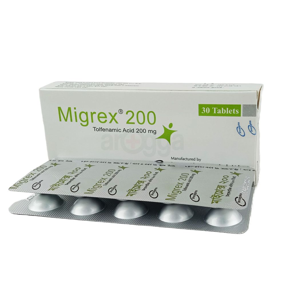 Migrex 200mg Tablet - Arogga Online Pharmacy