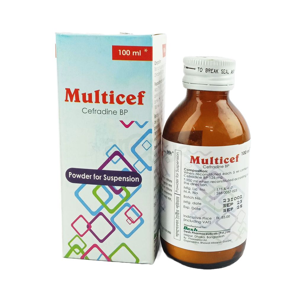 Multicef 100ml 125mg/5ml Powder for Suspension