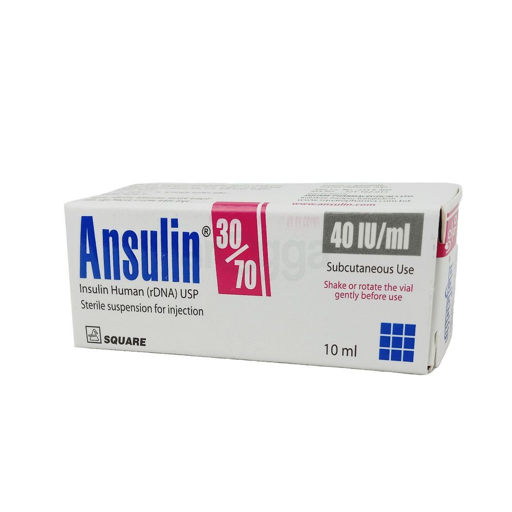 Ansulin 30/70 40IU Vial 40IU/ml Injection