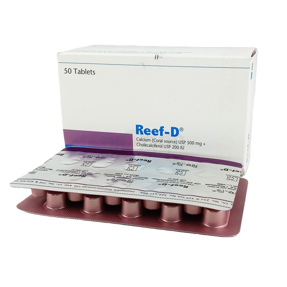 Reef-D 500mg+200IU Tablet