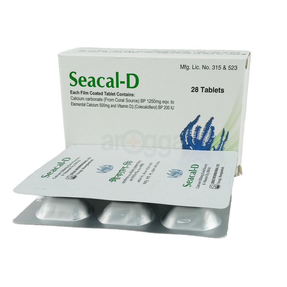 Seacal D 500mg+200IU Tablet