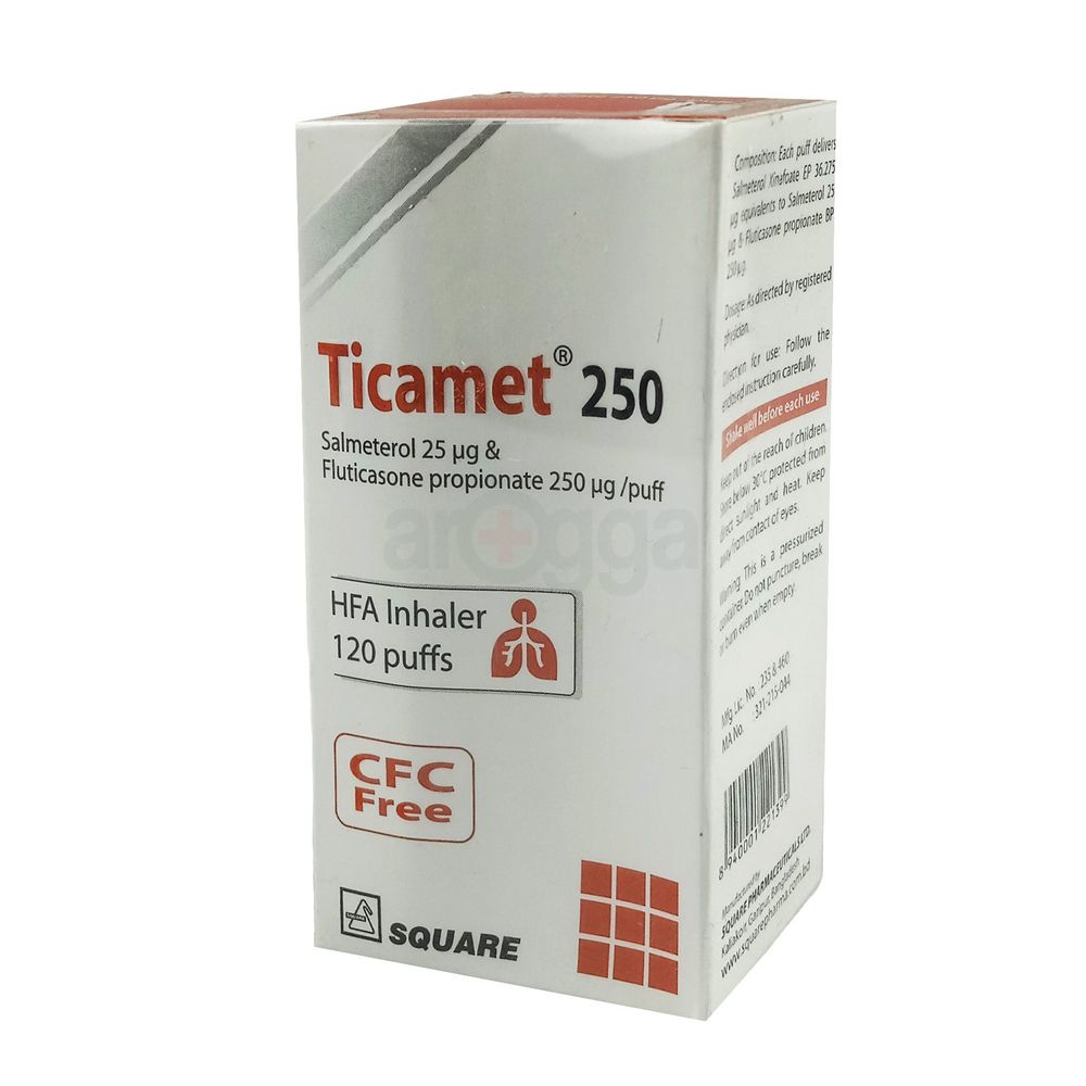 Ticamet HFA 250 Inhaler 25mcg+250mcg Inhaler