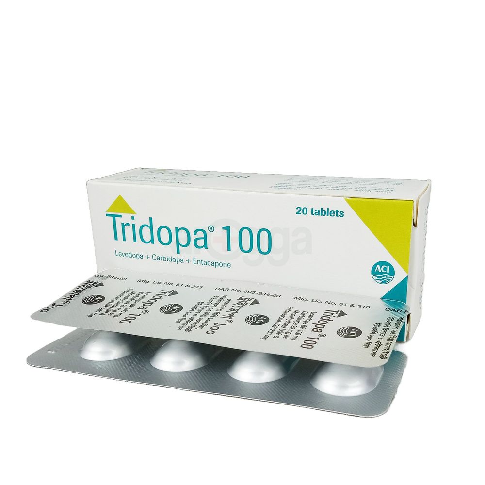 Tridopa 100mg+25mg+200mg Tablet