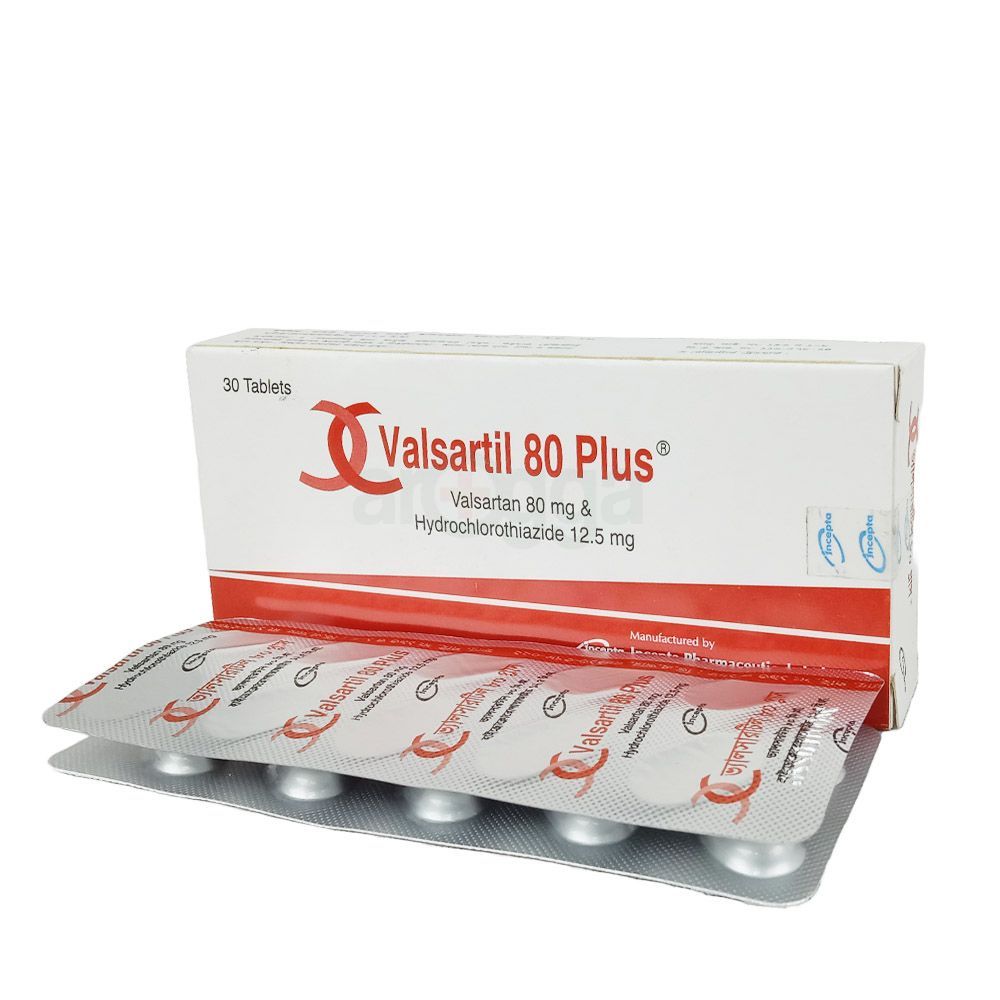 Valsartil Plus 80/12.5 12.5mg+80mg Tablet