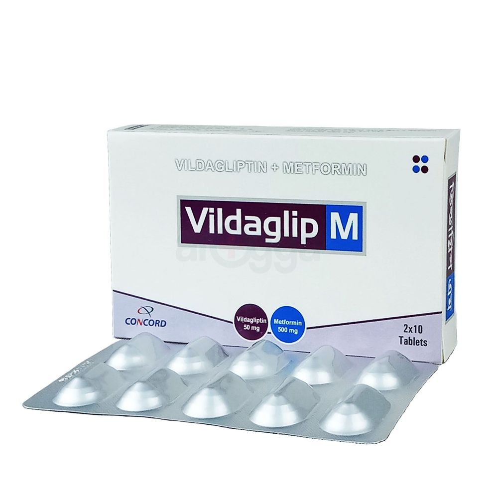 Vildaglip-M 500mg+50mg Tablet