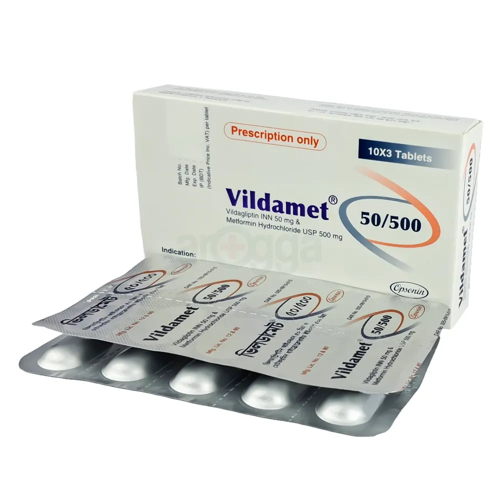 Vildamet 500/50 500mg+50mg Tablet