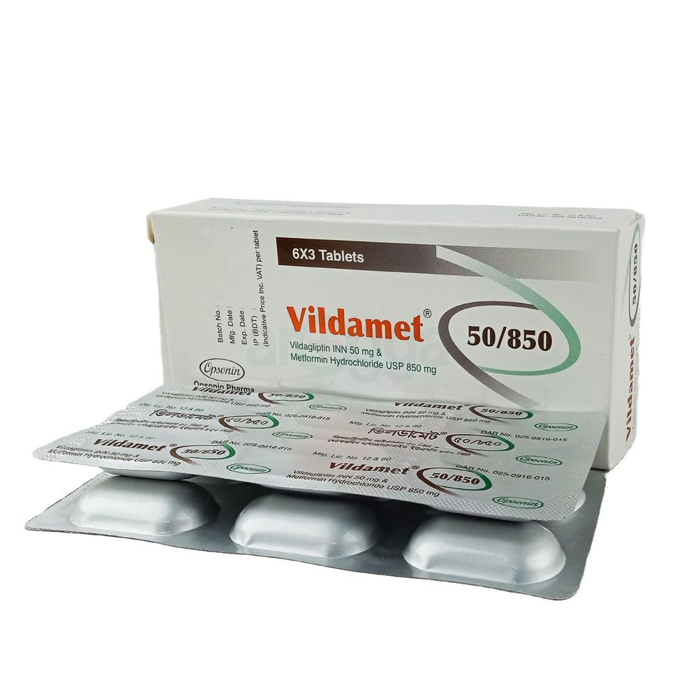 Vildamet 850/50 850mg+50mg Tablet