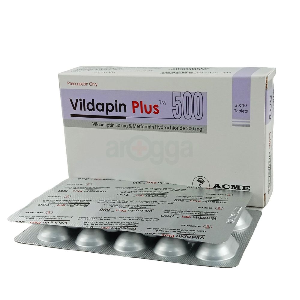 Vildapin Plus 500mg+50mg Tablet