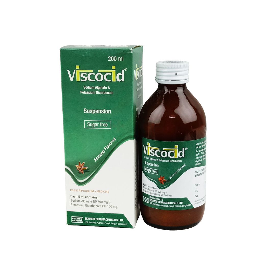 Viscocid 100mg+500mg/5ml Suspension