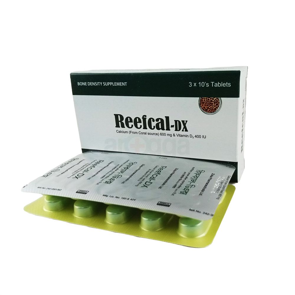 Reefcal-DX 600mg+400IU Tablet