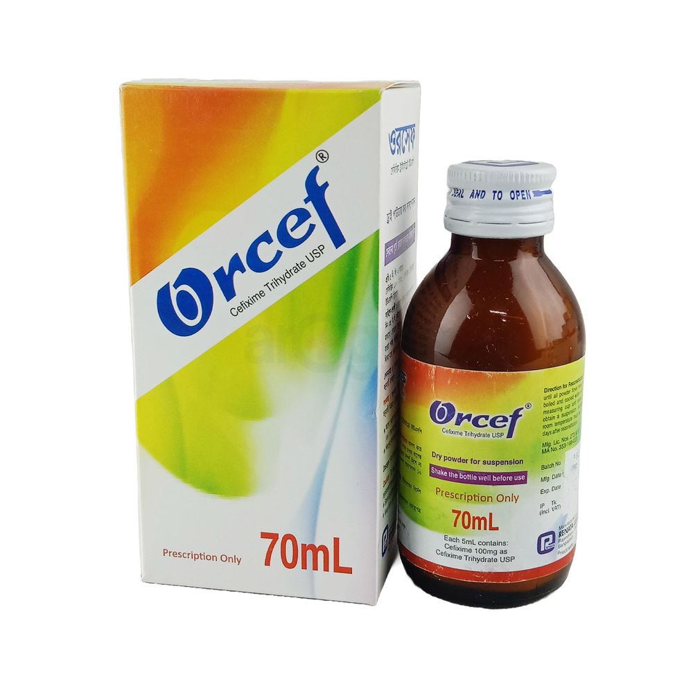 Orcef 70ml 100mg/5ml Powder for Suspension