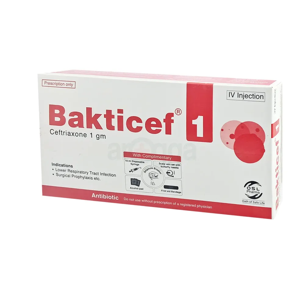 Bakticef 1g IV 1gm/vial Injection