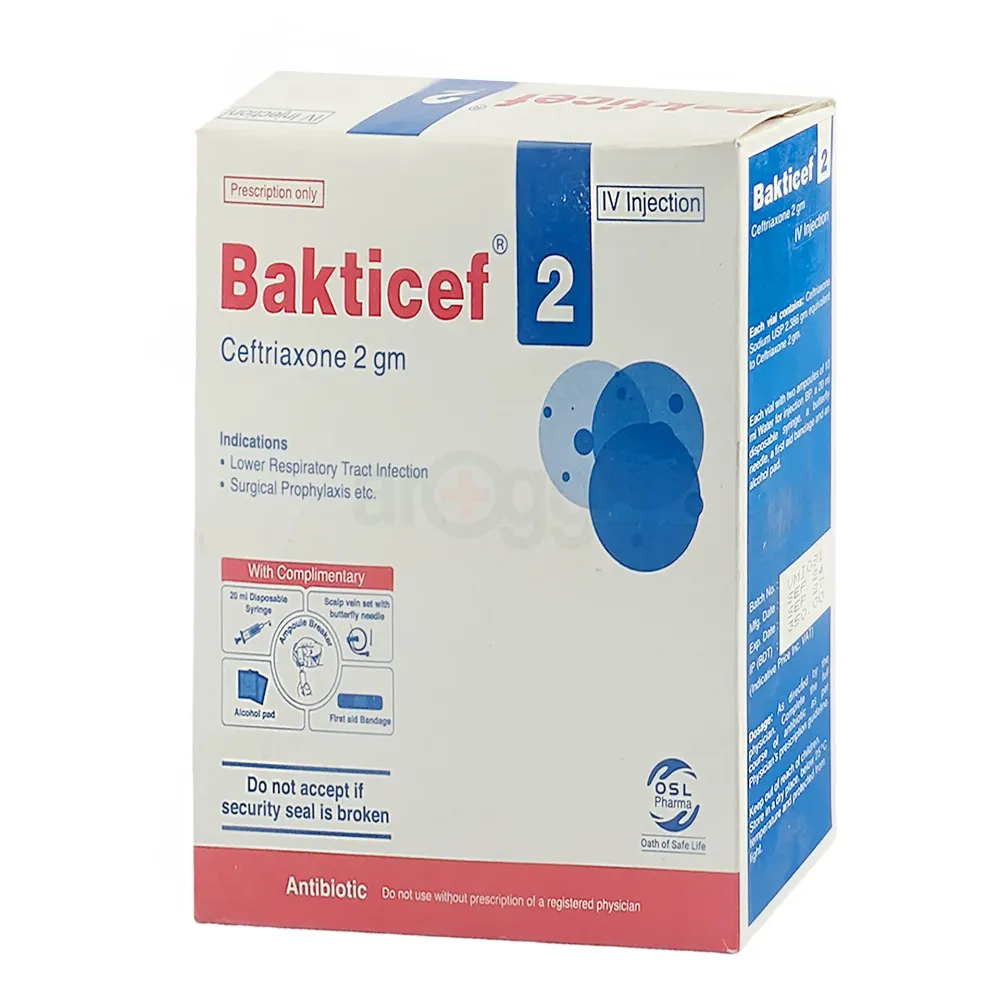 Bakticef 2g IV 2gm/vial Injection