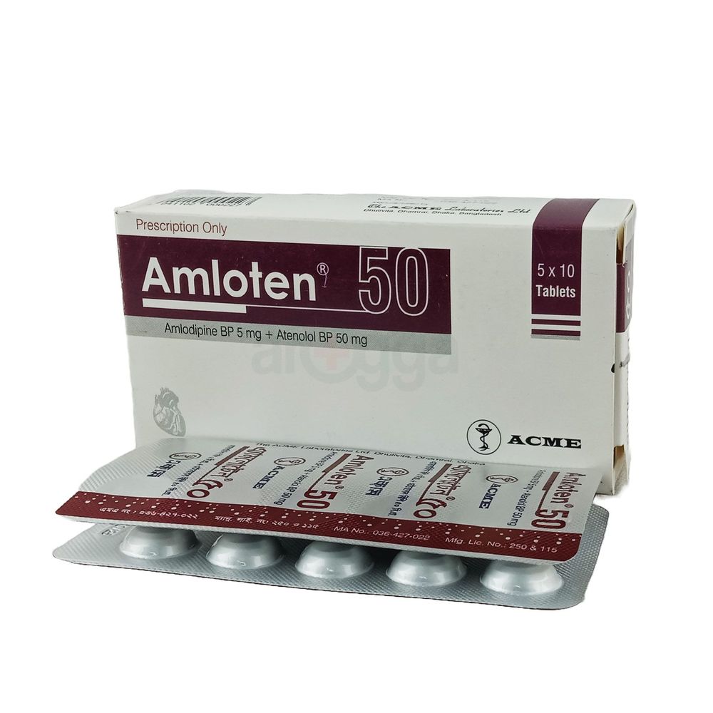 Amloten 50 5mg+50mg Tablet