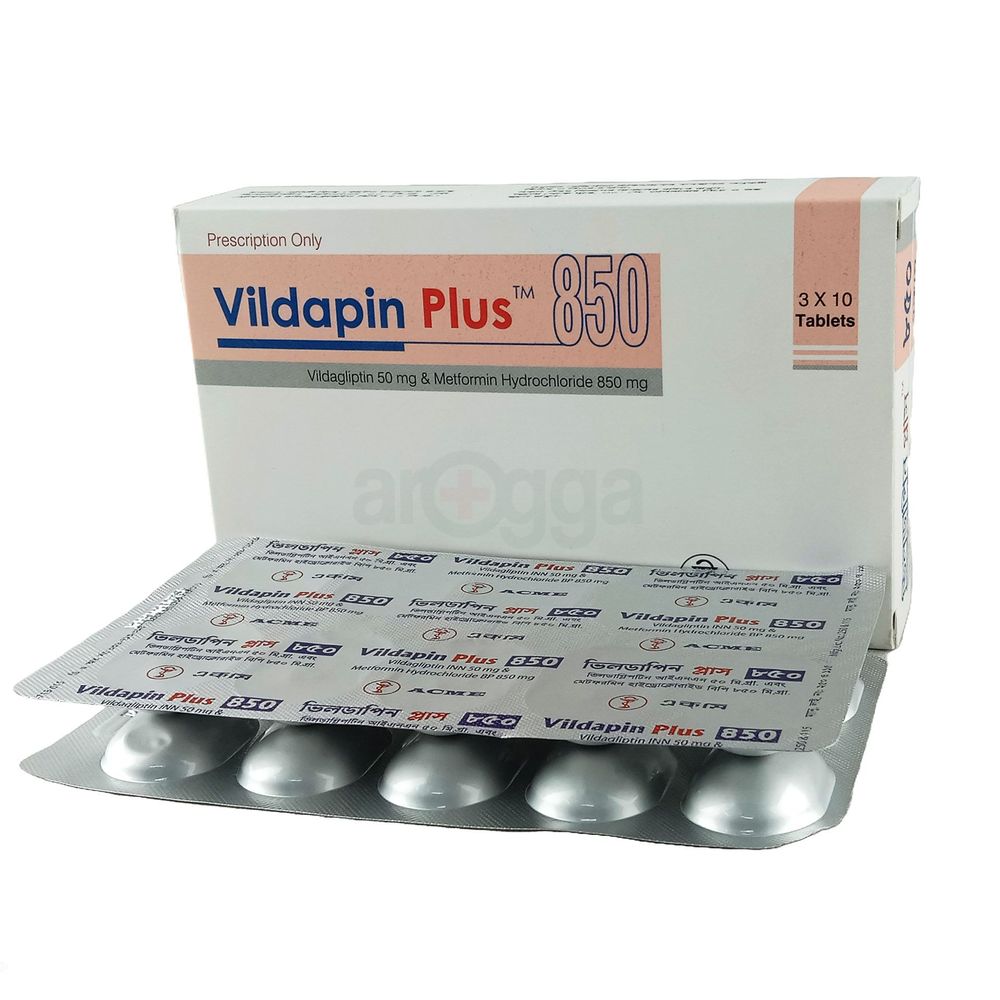 Vildapin Plus 850mg+50mg Tablet