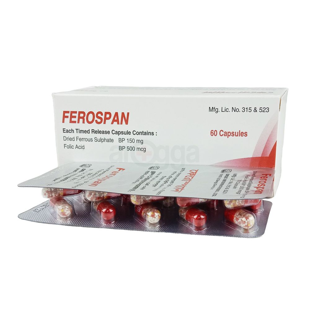 Ferospan 150mg+500mcg Capsule