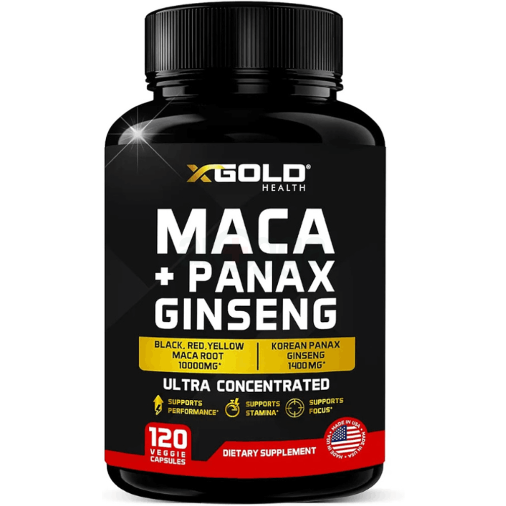 X Gold Health Maca+Panax Ginseng Ultra Concentrated 120 Capsules  