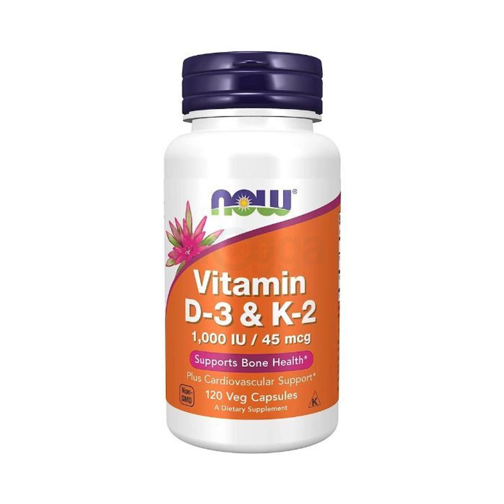 NOW Vitamin D-3 & K-2 25mcg+45mcg 120 Capsules  