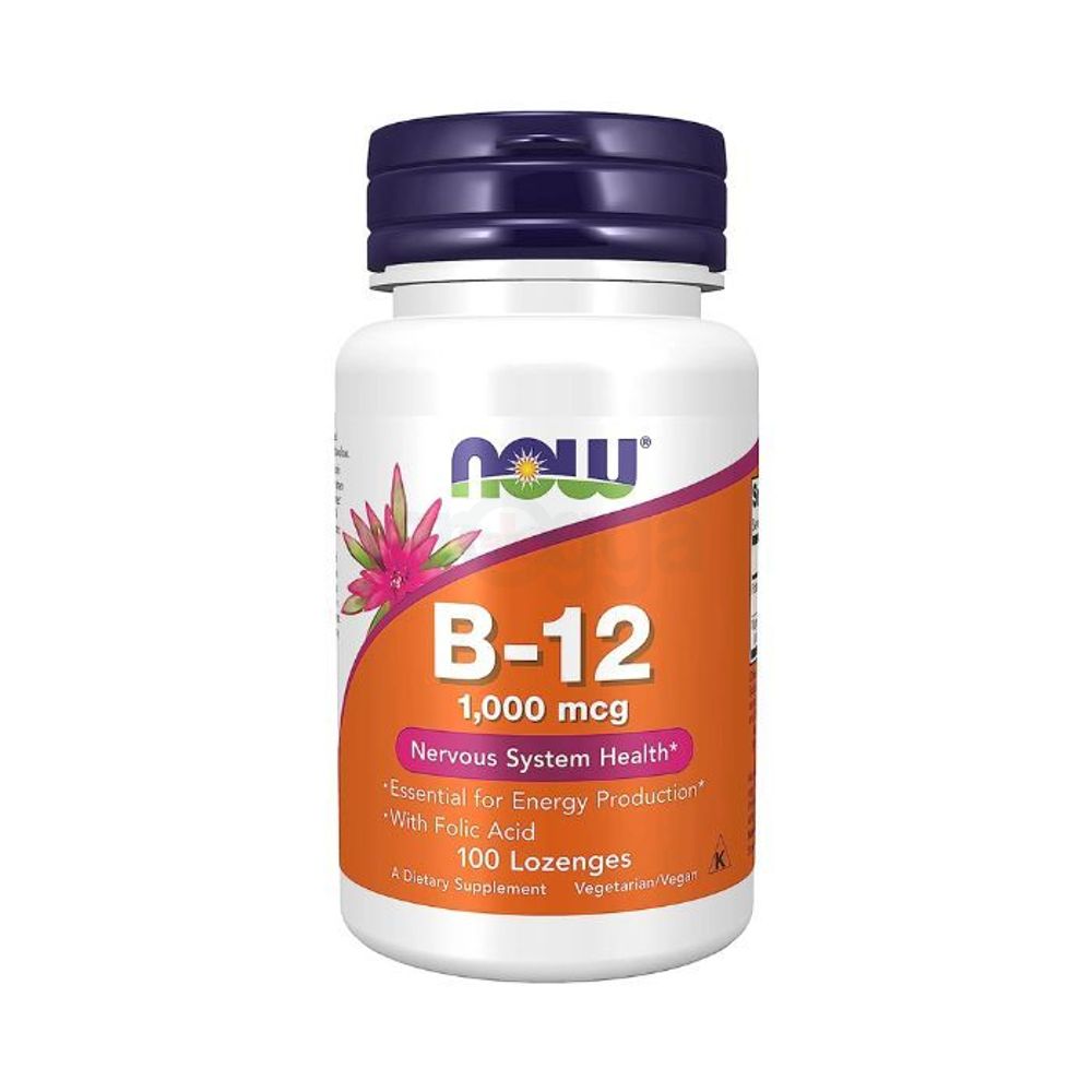 NOW B-12 Nervous System Health 1000mcg 100 Lozenges  