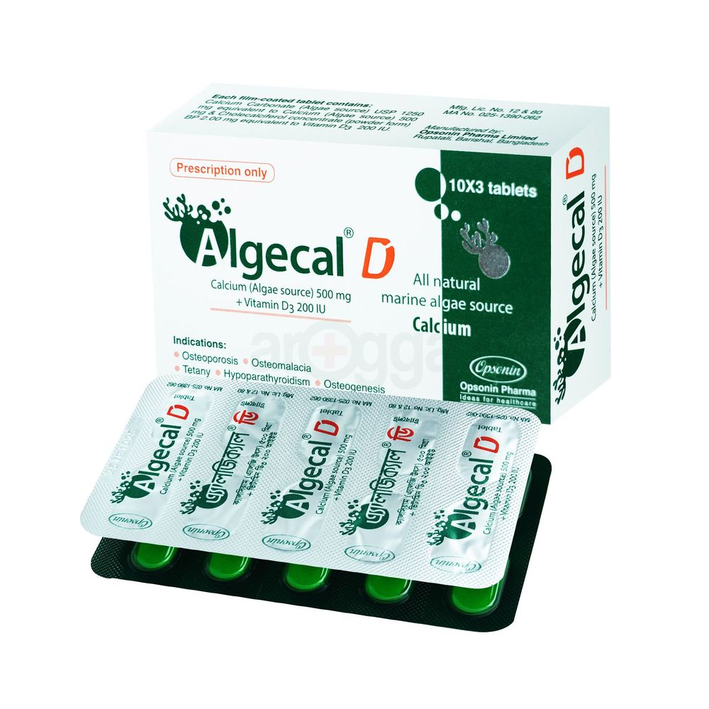 Algecal D 500mg+200IU Tablet