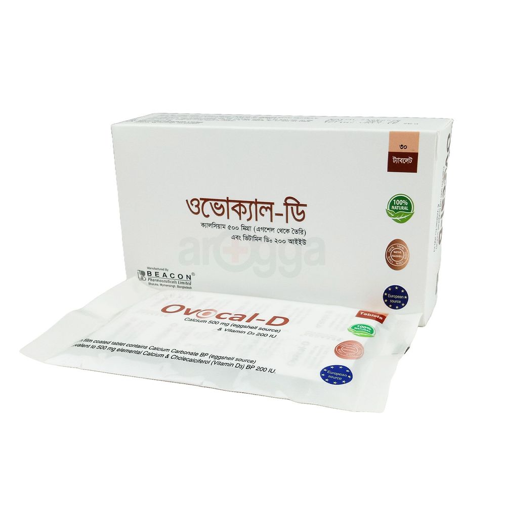 Ovocal-D 500mg+200IU Tablet