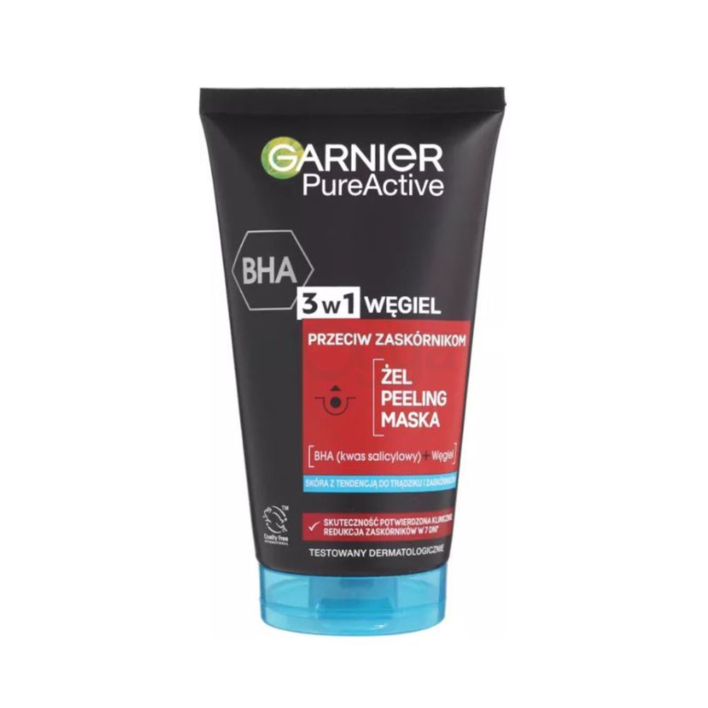 Garnier Pure Active 3in1 Anti Blackhead Scrub with BHA+Charcoal 150ml  