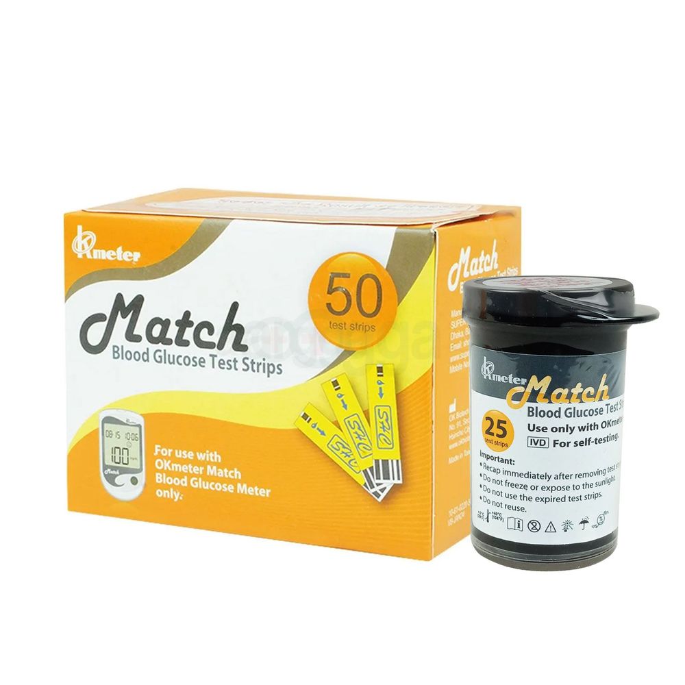 Okmeter Match Blood Glucose Strip 25's Pack  