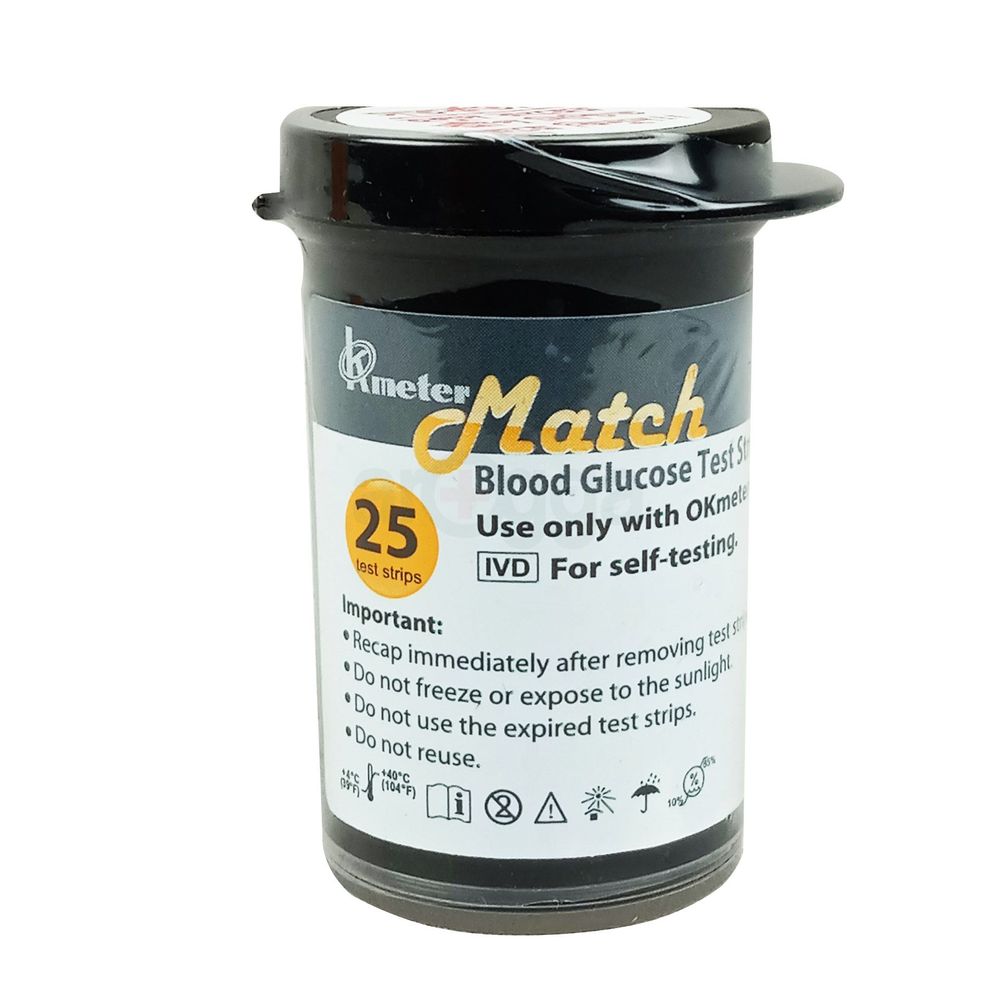 Okmeter Match Blood Glucose Strip 25's Pack  
