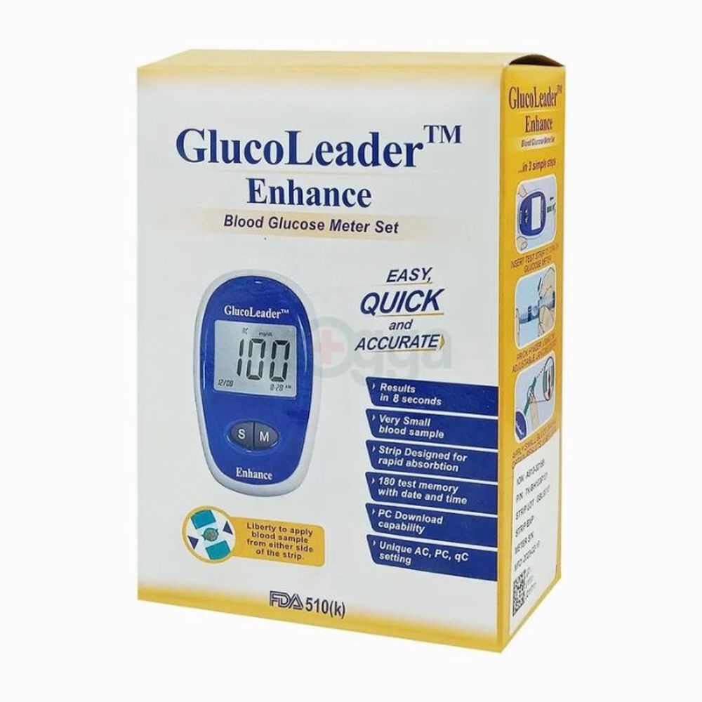 GlucoLeader Enhance Blood Glucose Meter Set (Blue)  