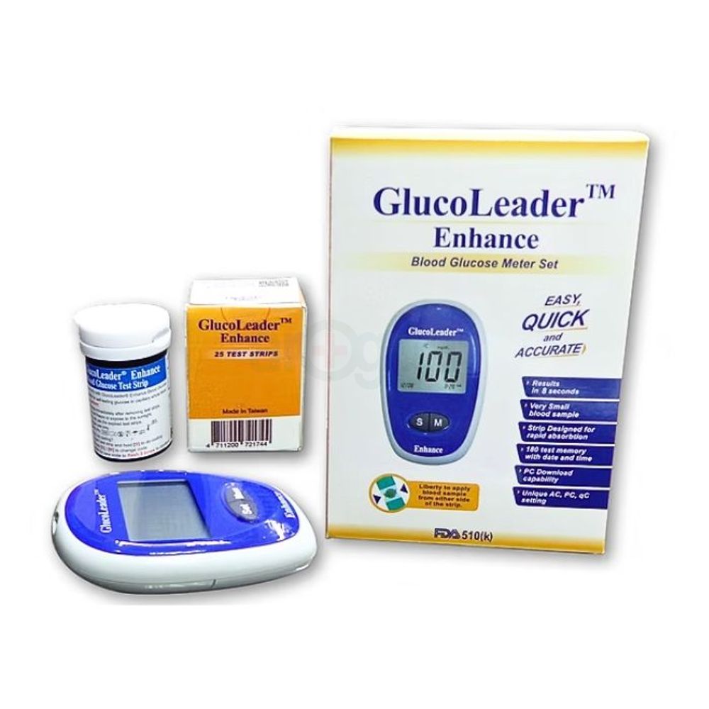 GlucoLeader Enhance Blood Glucose Meter Set (Blue)  