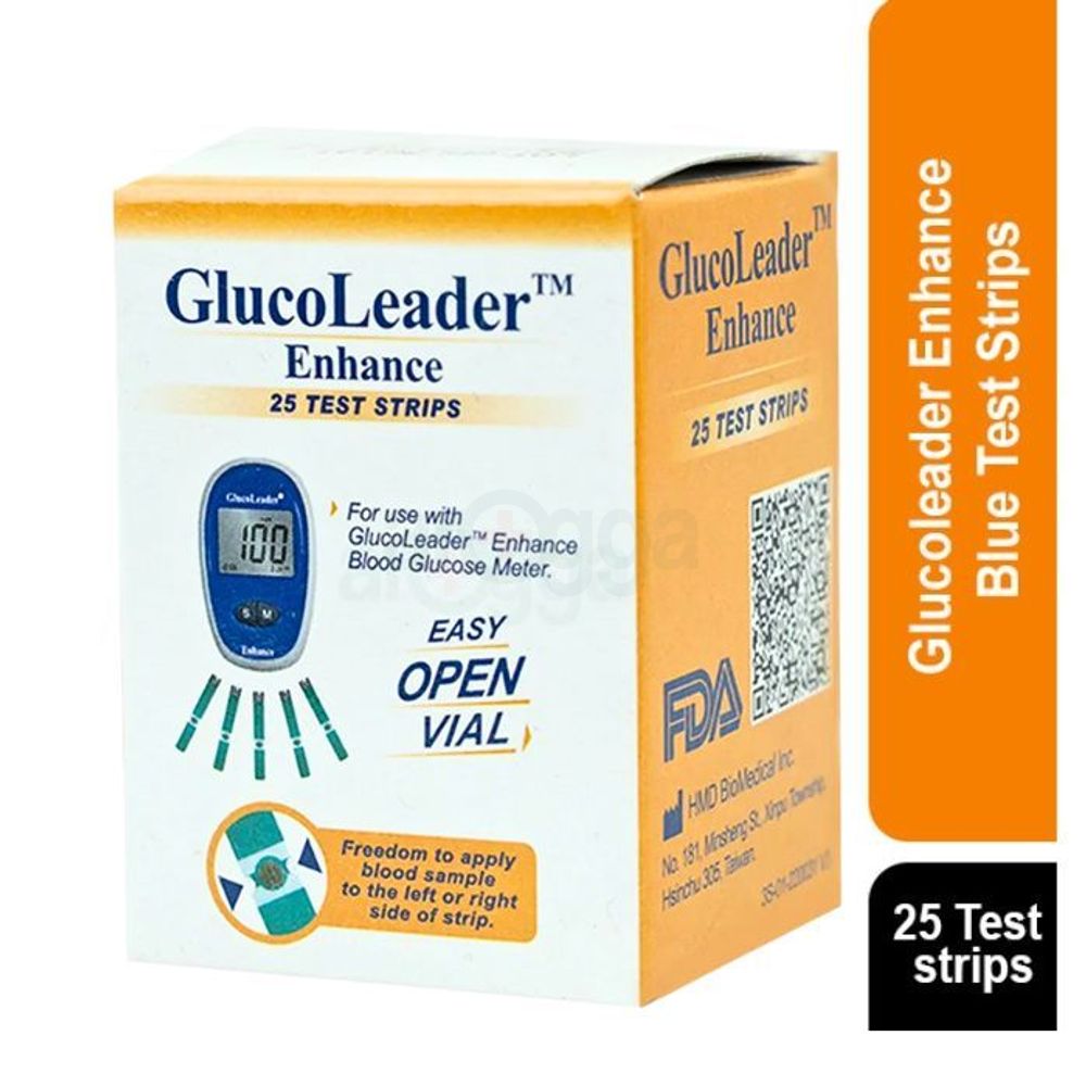 Glucoleader Enhance Blood Glucose Test Strips (Blue) 25pcs  