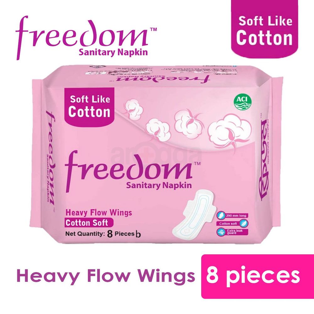 Freedom Sanitary Napkin Heavy Flow Cotton 8 pads  