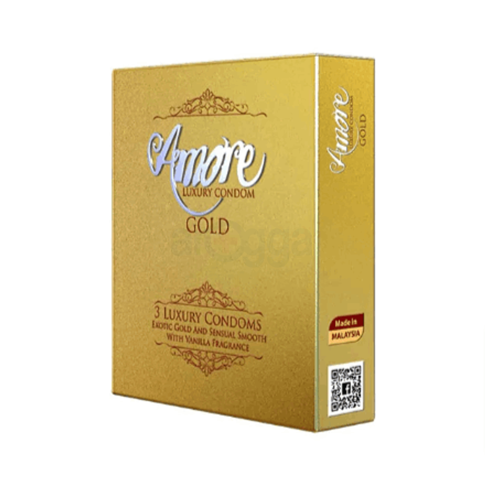 Amore Luxury Gold Condom 3 Pcs (1 Pack)  
