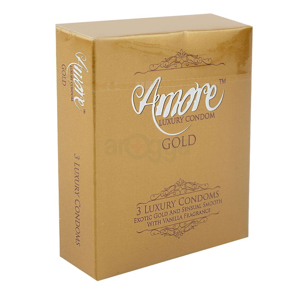 Amore Luxury Gold Condom 3 Pcs (1 Pack)  