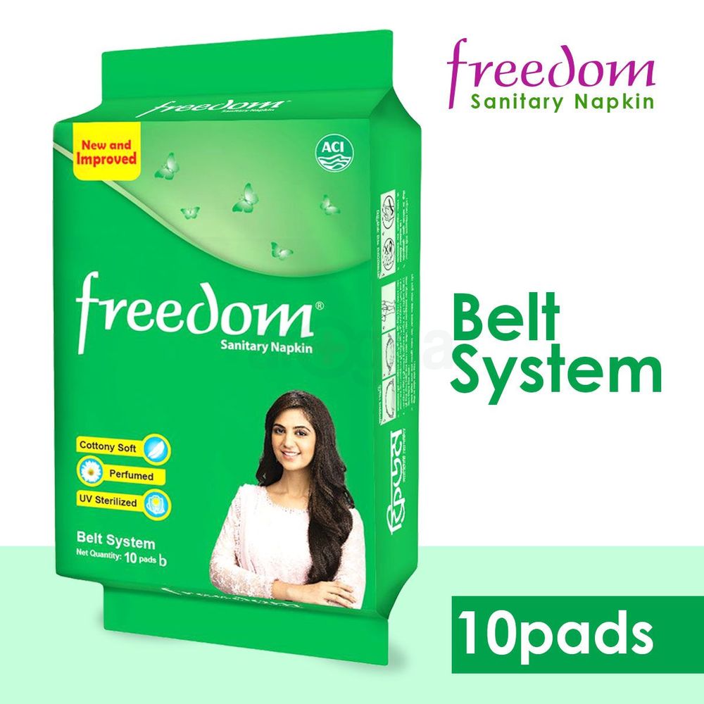 Freedom Sanitary Napkin Belt 10 Pads  