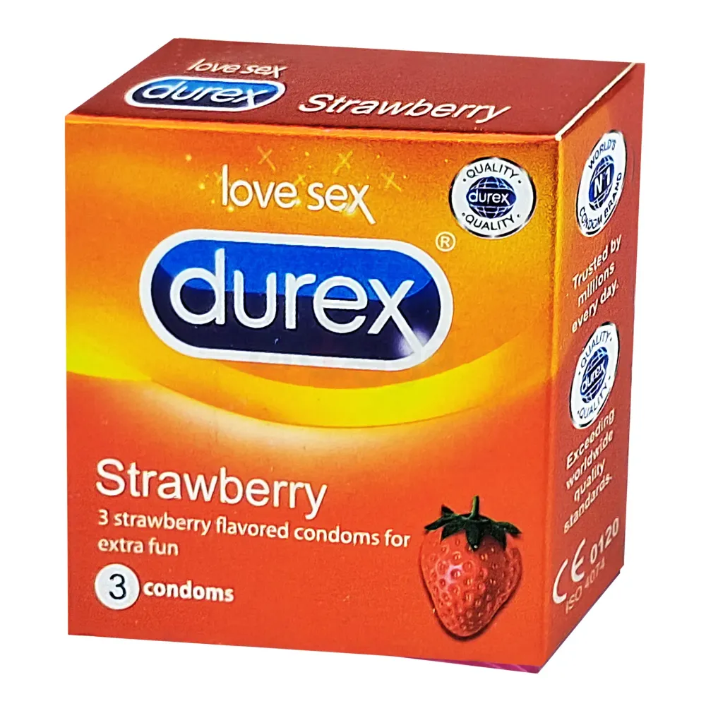 Durex Strawberry Flavor Condom 3's Pack  
