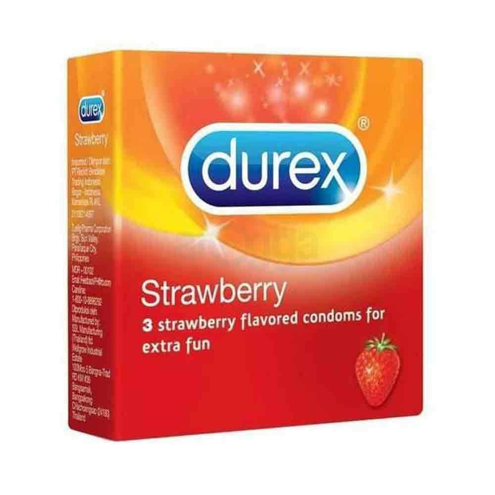 Durex Strawberry Flavor Condom 3's Pack  