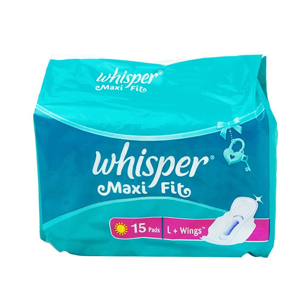 Whisper Maxi Fit Sanitary Napkin L  + 15's Pack  