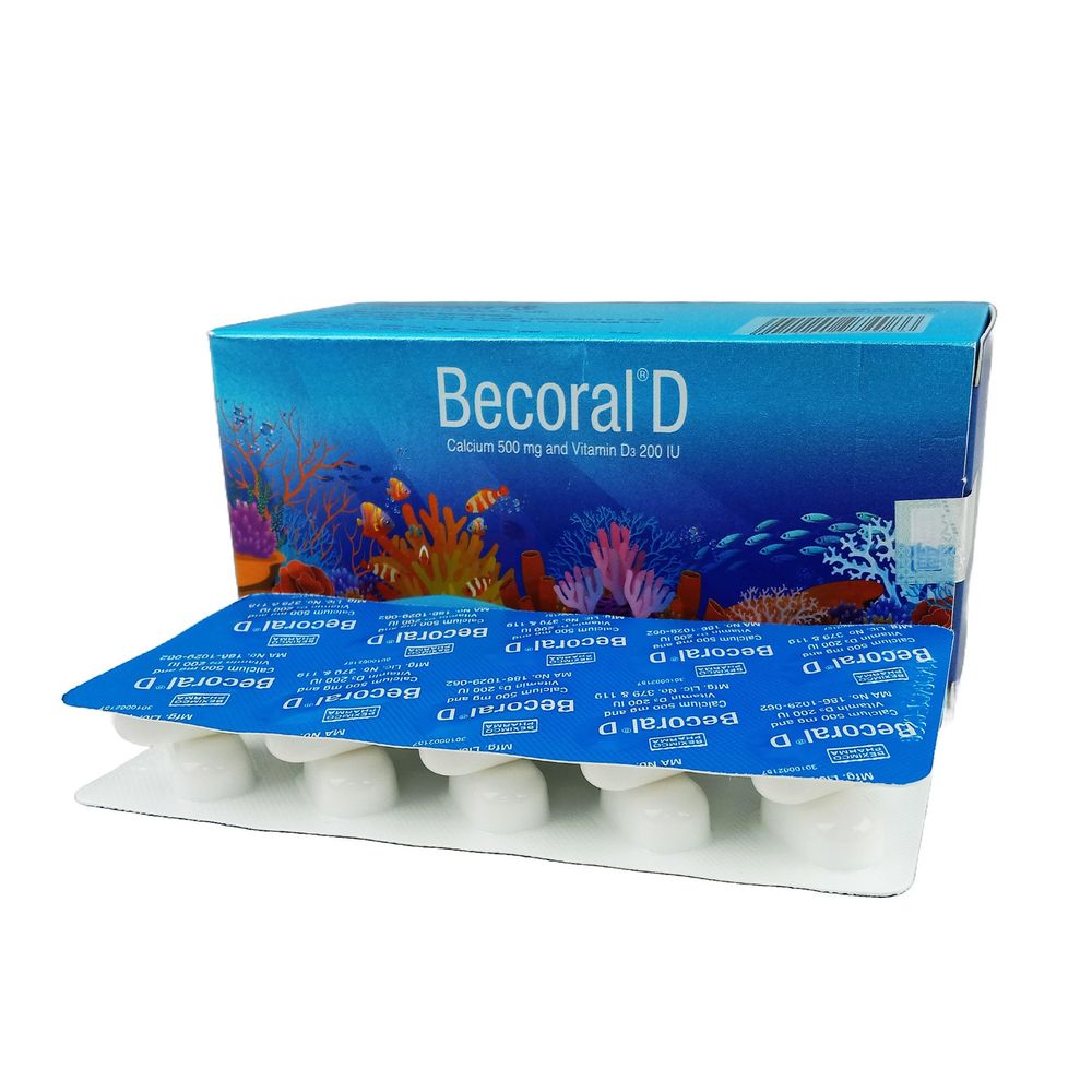 Becoral D 500mg+200IU Tablet