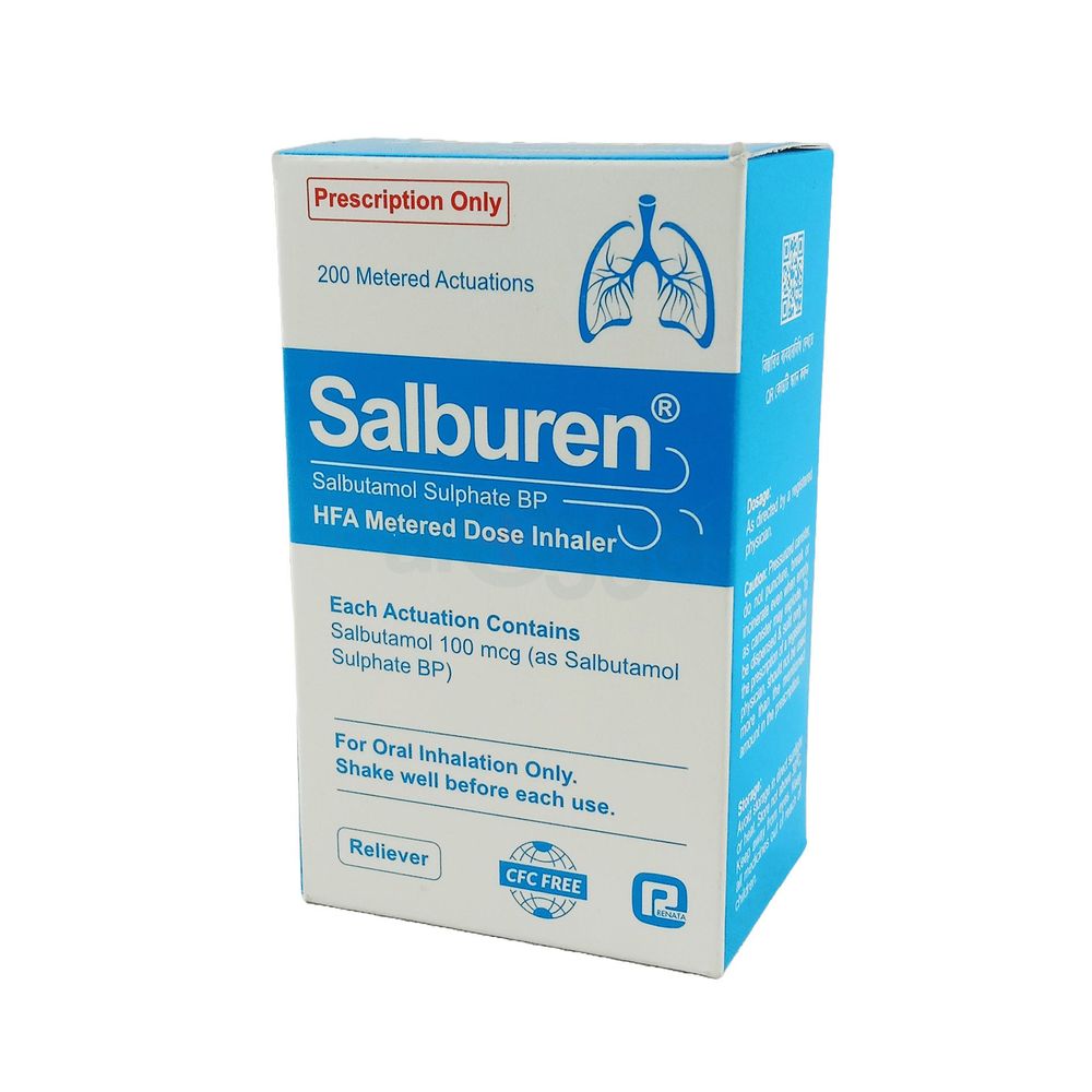 Salburen Inhaler 100mcg/puff Inhaler - Arogga Online Pharmacy