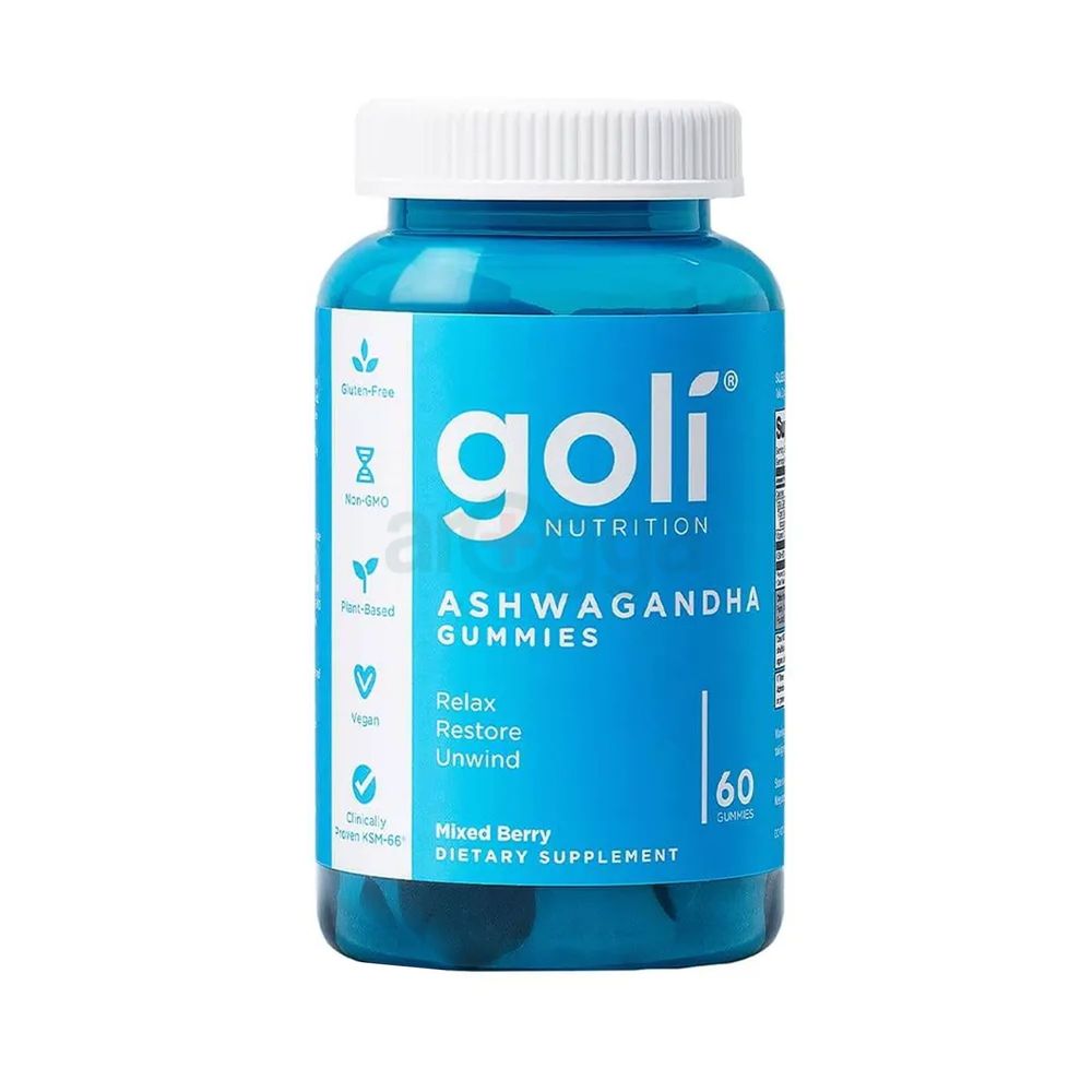 Goli Nutrition Ashwagandha Gummies, Mixed Berry Flavor, 60 Count, Stress Supplement  