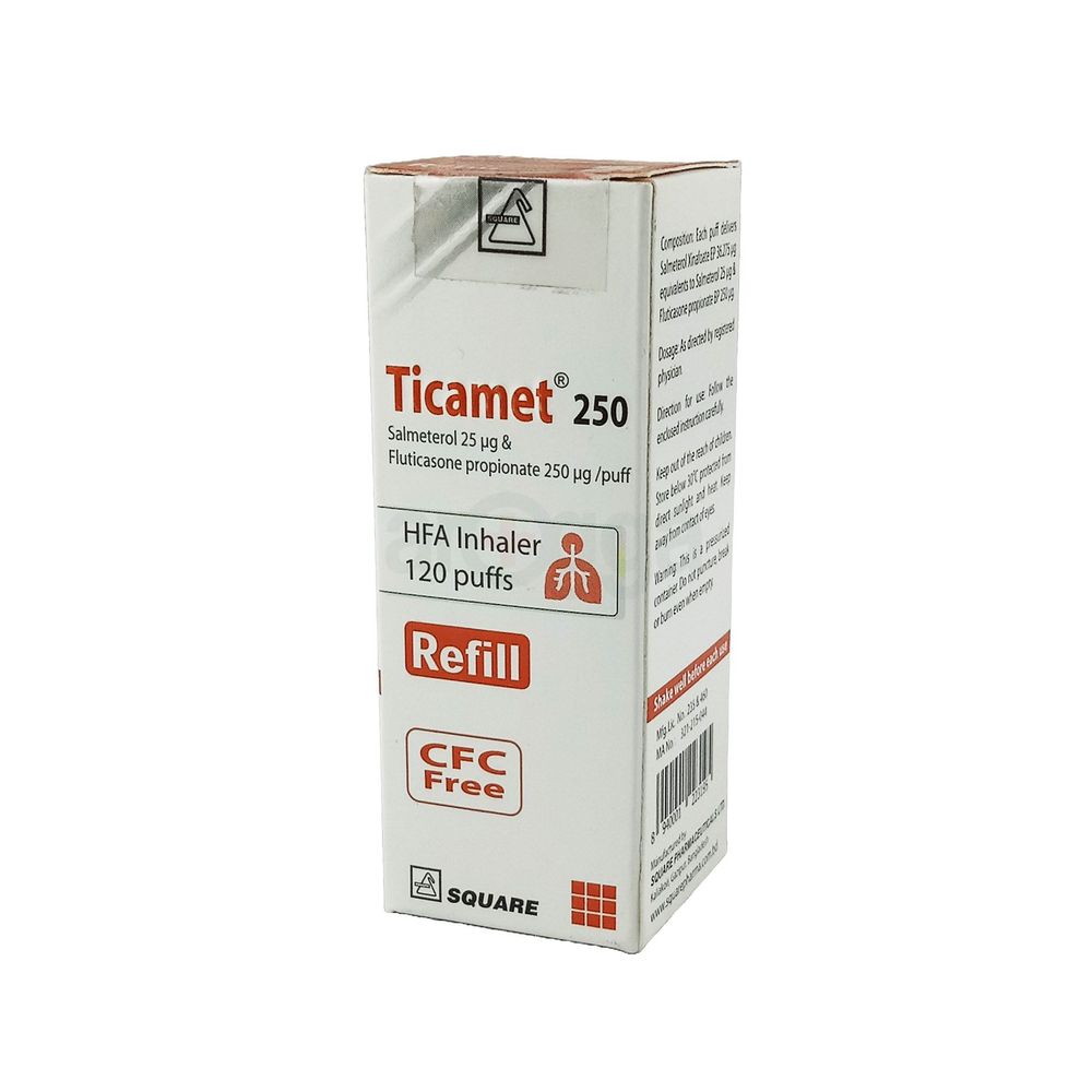 Ticamet HFA 250 Refill 25mcg+250mcg Inhaler