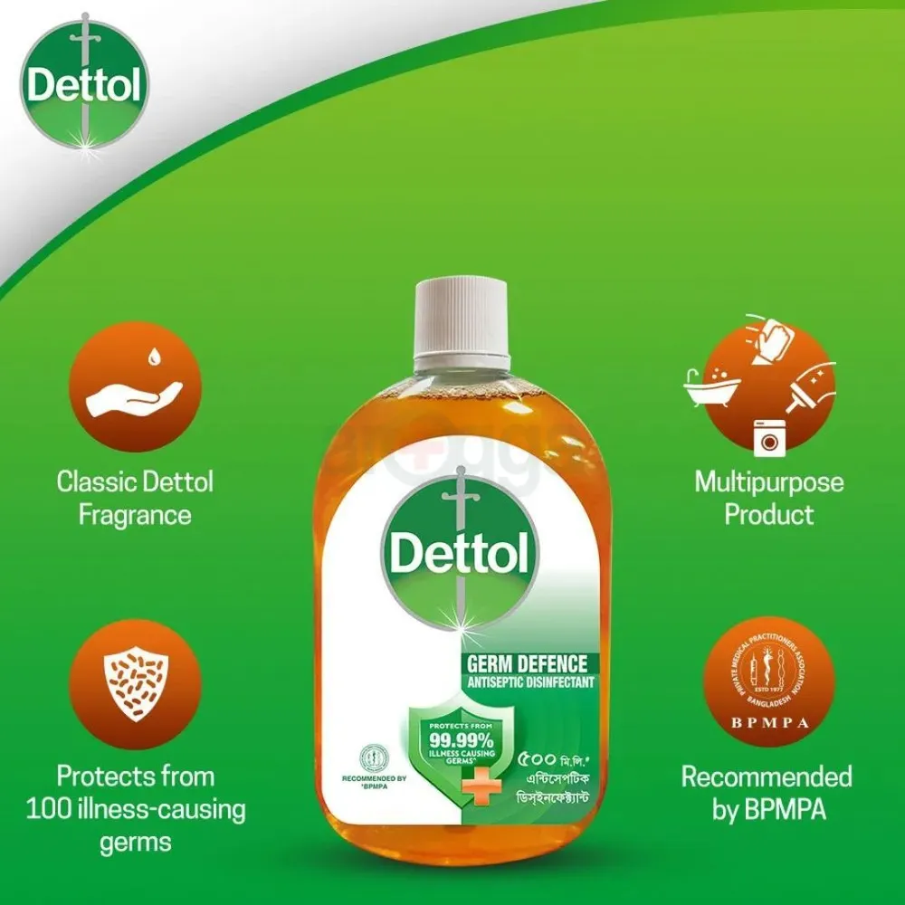 Dettol Antiseptic Disinfectant Liquid 500ml for First Aid, Medical & Personal Hygiene- use diluted  